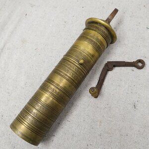 Vtg Turkish Ottomon Coffee Spice Hand Mill Grinder Solid Brass for Parts Repair